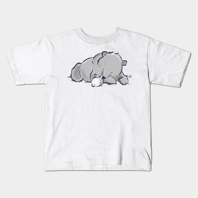 Bunny and bear Kids T-Shirt by Jason's Doodles